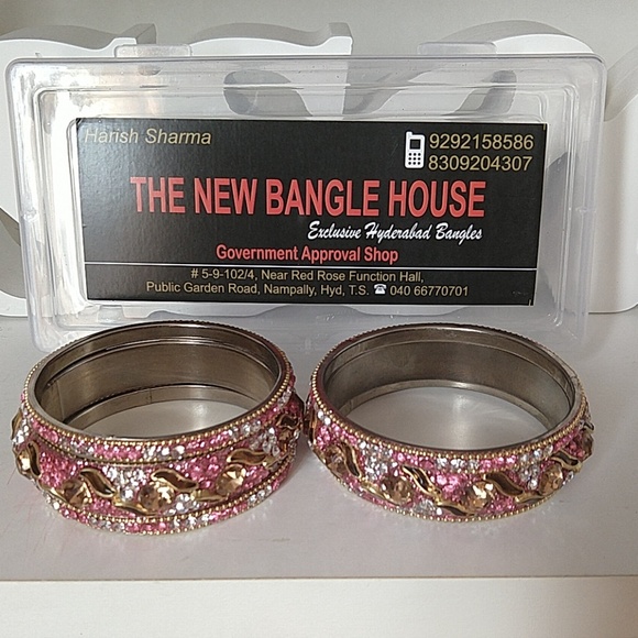 6pc set Hyderabad India Stone Bangles - Picture 3 of 8